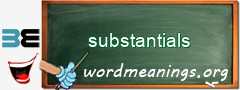 WordMeaning blackboard for substantials